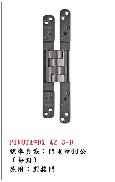 PIVOTA ® DX 42 3D 60kg 暗鉸鍊