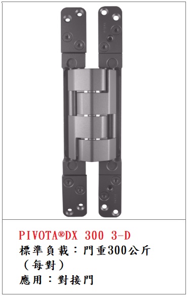 PIVOTA®DX 300 3D 300kg 暗鉸鍊